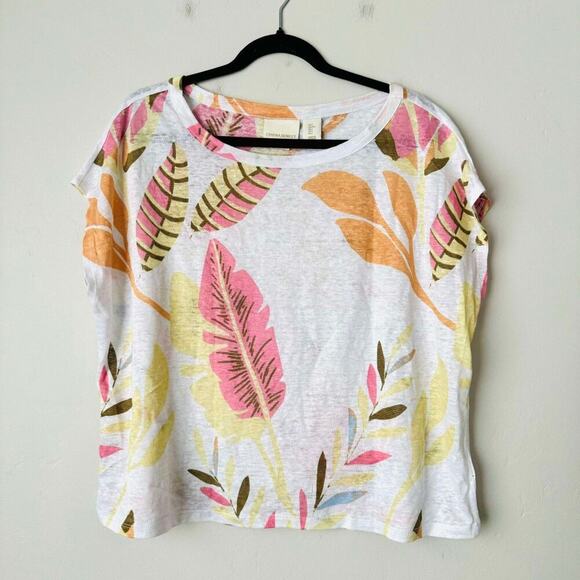 Cynthia Crowley Pink and Organe Floral Embroidered Women's Blouse SIze Large - Picture 1 of 8